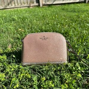 Kate Spade Tinsel Dome Small Crossbody in Gold Glitter